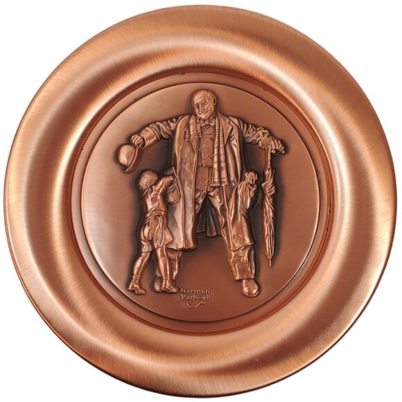 VTG Norman Rockwell Copper Collector Plate "The Big Moment" 8 Inch 1979 - Picture 1 of 4